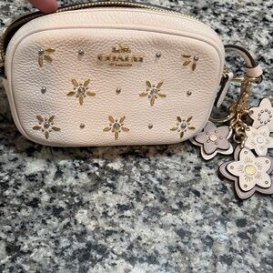 Coach Cream Crossbody Bag with Floral Accents